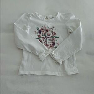 Floral Love Kids White Shirt